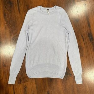 Free People Golden Hour Cashmere Silk Raw Hem Sweater Dress Size XS light blue